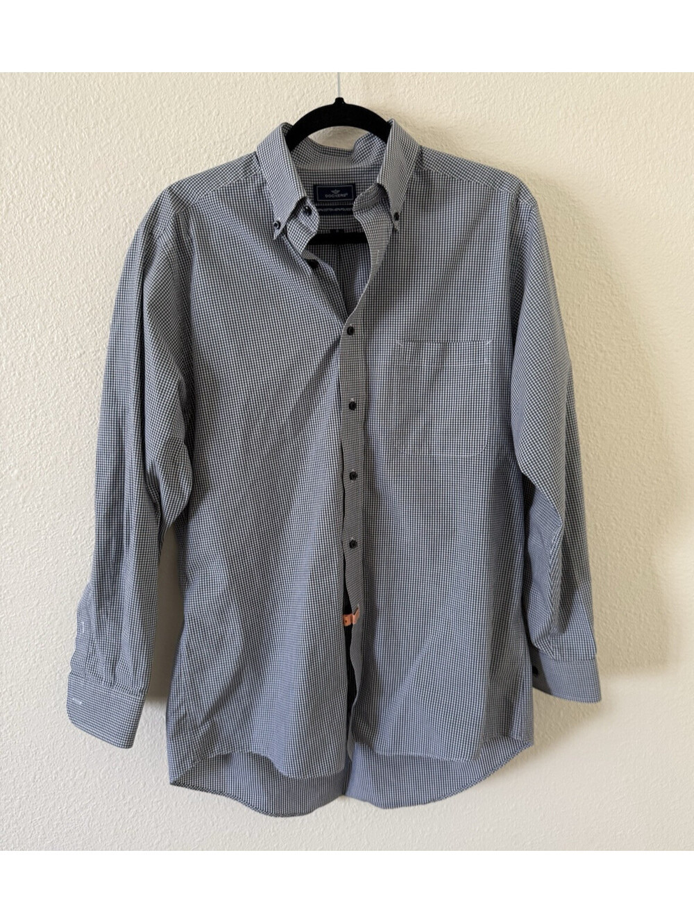 Dockers Men's Button Down Gingham Shirt 15-15 1/2/32-33 Blue White Checked